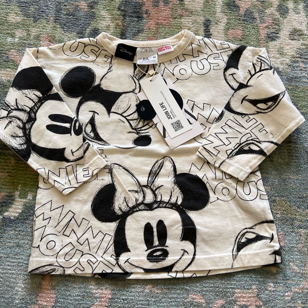 Zara Mickey Minnie Mouse Graphic Tee